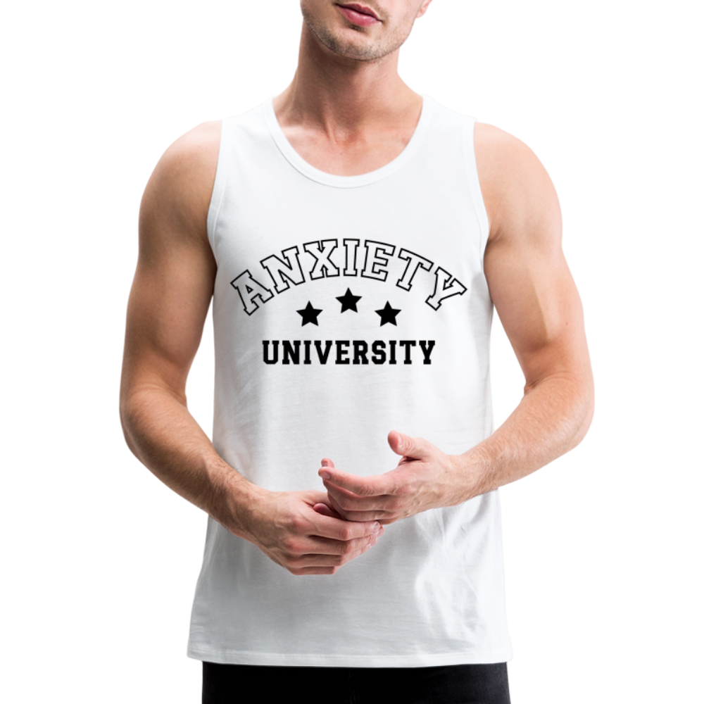 Anxiety University Men’s Premium Tank Top - white