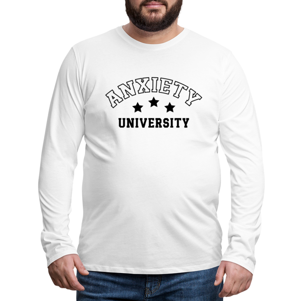 Anxiety University Men's Premium Long Sleeve T-Shirt - white