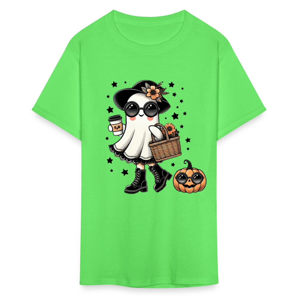 Too Cute Halloween and Autumn Mom Ghost T-Shirt - kiwi