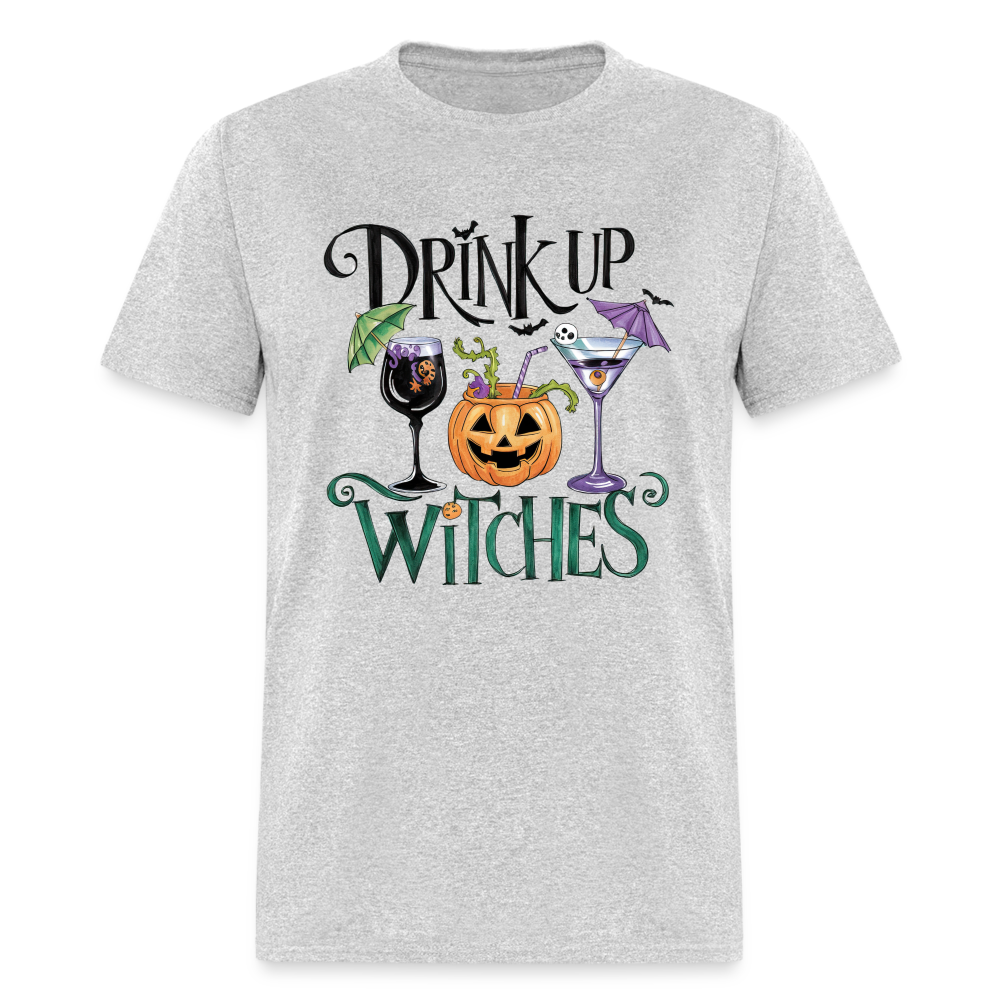 Drink Up Witches T-Shirt (Halloween Witch) - heather gray