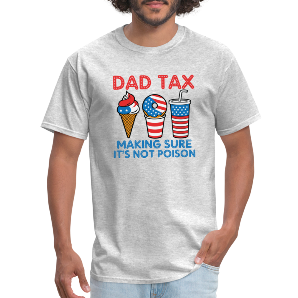 Dad Tax (Red White Blue) T-Shirt - heather gray