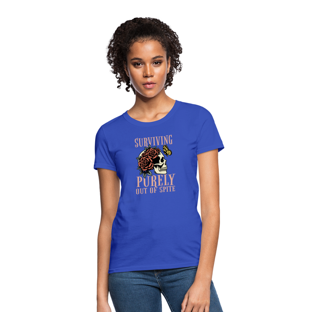 Surviving Purely Out Of Spite Women's T-Shirt - royal blue