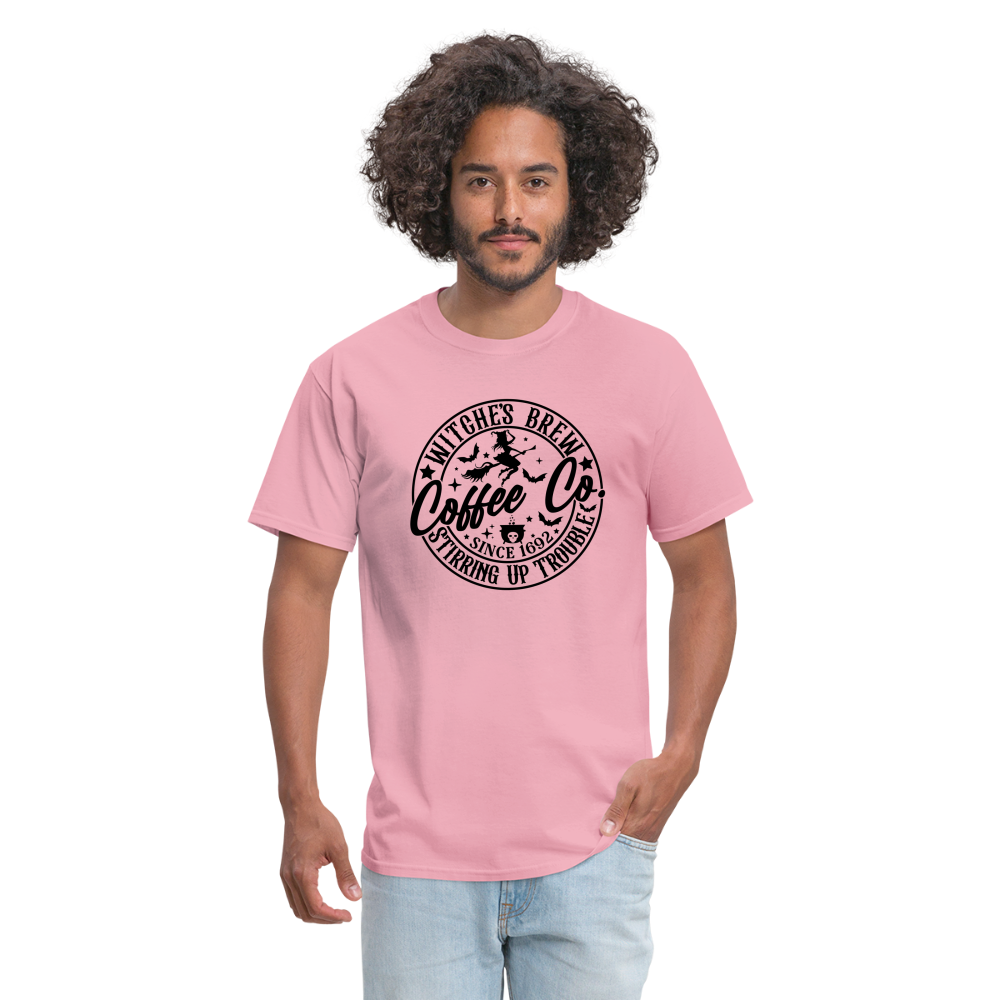 Witches Brew Coffee Co, Stirring Up Trouble Since 1692 T-Shirt - pink