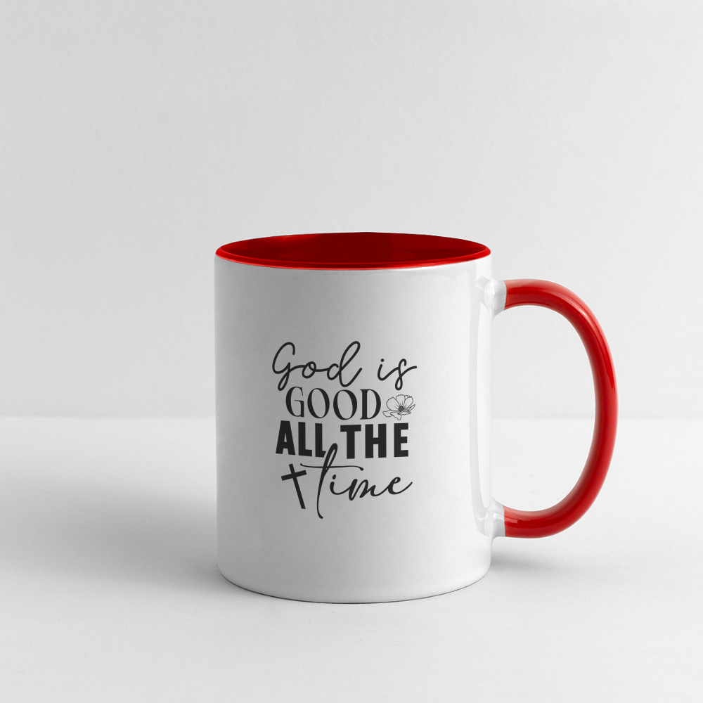 God is Good All The Time Coffee Mug - white/red