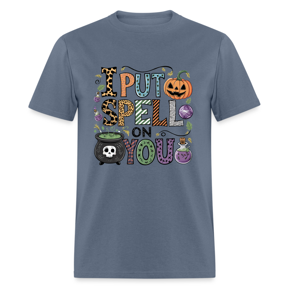 I Put Spell On You T-Shirt (Halloween Witch) - denim