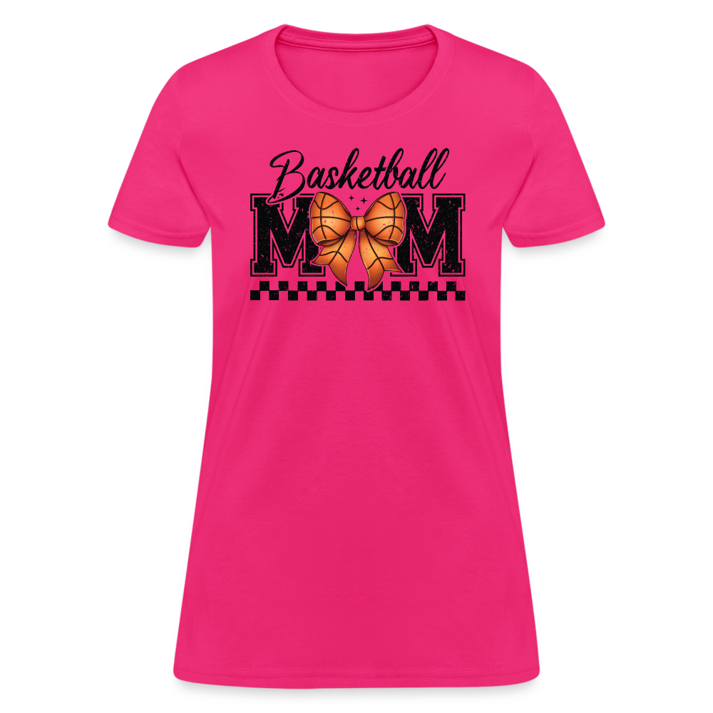 Basketball Mom Premium Women's Contoured T-Shirt - fuchsia