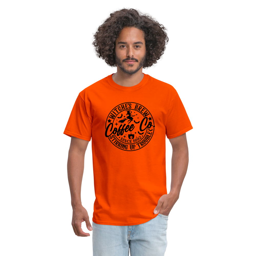 Witches Brew Coffee Co, Stirring Up Trouble Since 1692 T-Shirt - orange