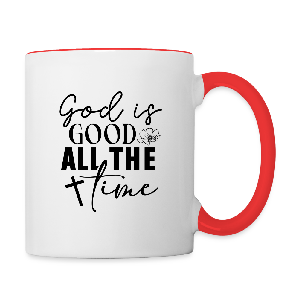 God is Good All The Time Coffee Mug - white/red