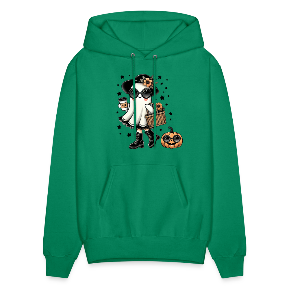 Too Cute Halloween and Autumn Mom Ghost Hoodie - kelly green