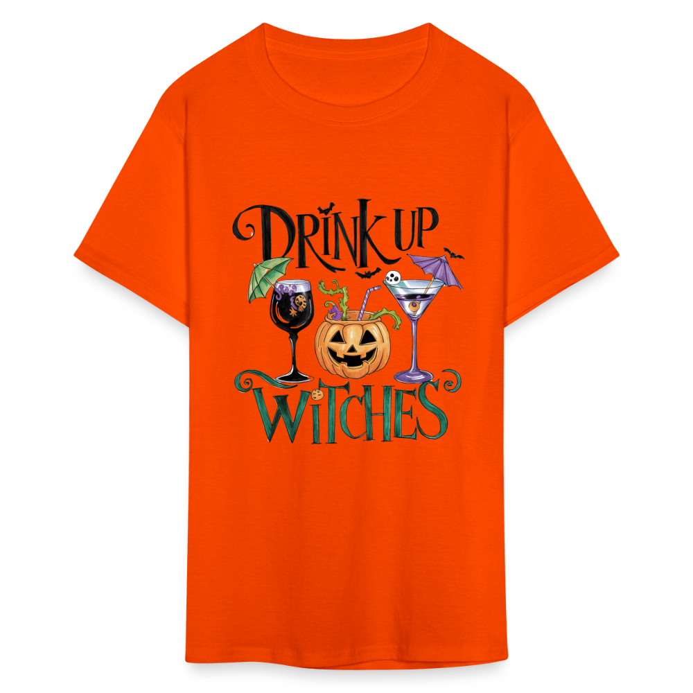 Drink Up Witches T-Shirt (Halloween Witch) - orange