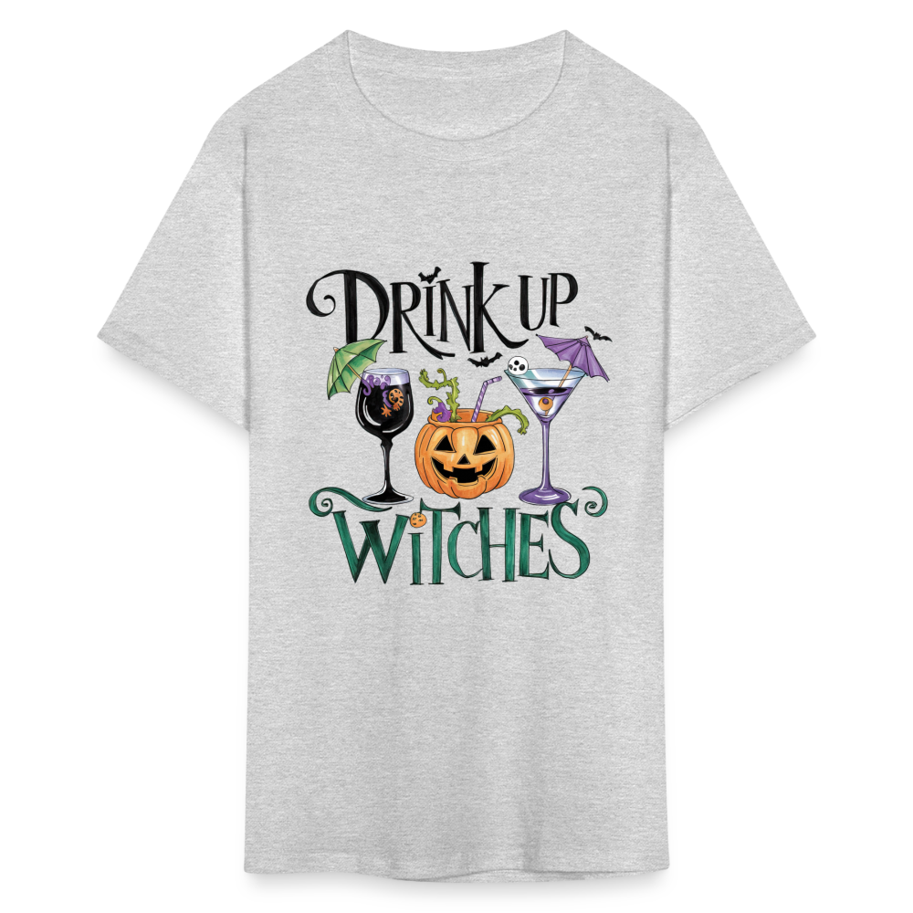 Drink Up Witches T-Shirt (Halloween Witch) - heather gray