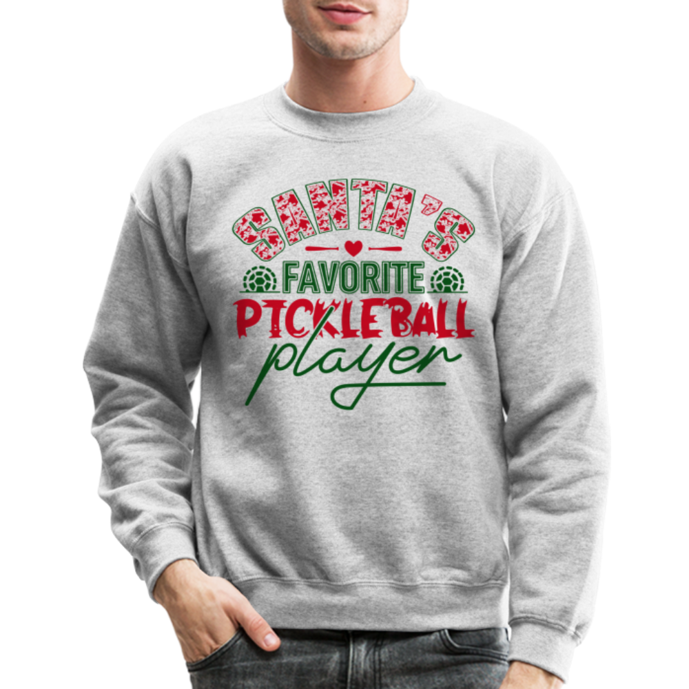 Santa's Favorite Pickleball Player Sweatshirt - heather gray