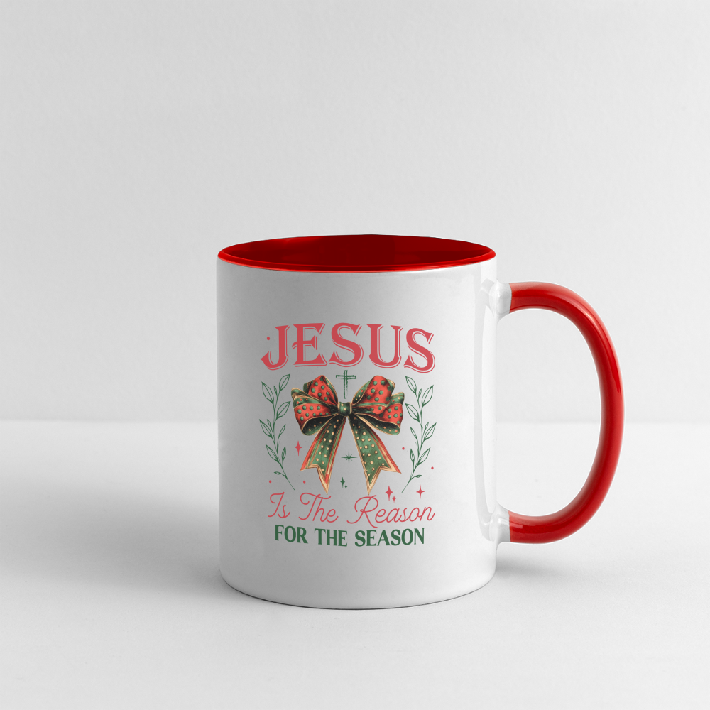 Jesus Is The Reason For The Season Coffee Mug - white/red