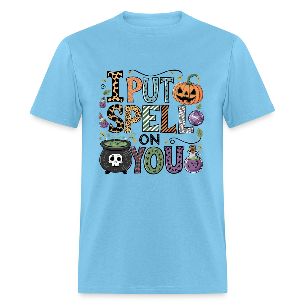 I Put Spell On You T-Shirt (Halloween Witch) - aquatic blue