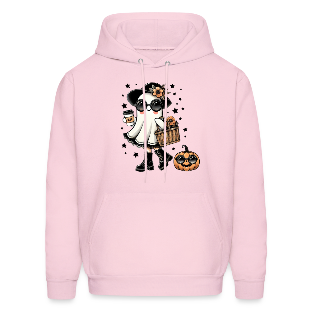 Too Cute Halloween and Autumn Mom Ghost Hoodie - pale pink