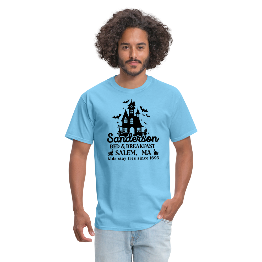 Sanderson Bed & Breakfast Salem MA T-Shirt (Halloween) - aquatic blue