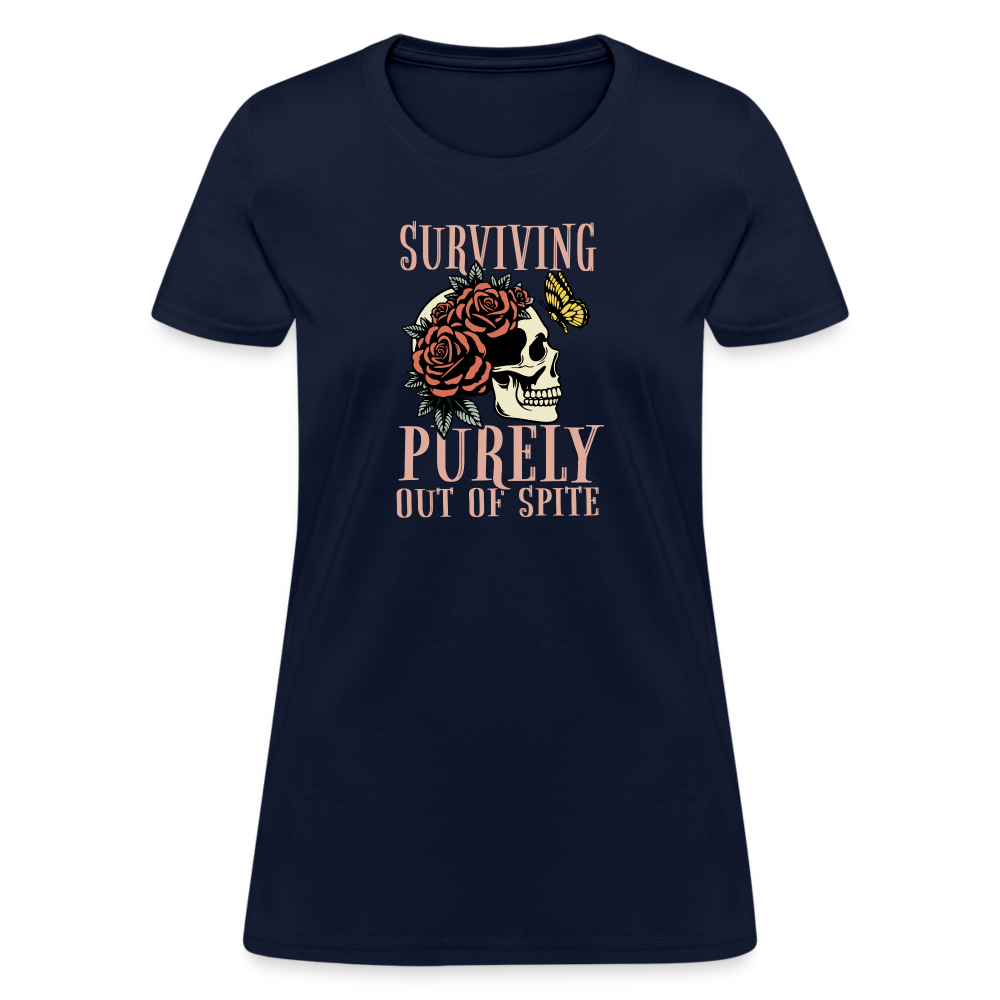 Surviving Purely Out Of Spite Women's T-Shirt - navy