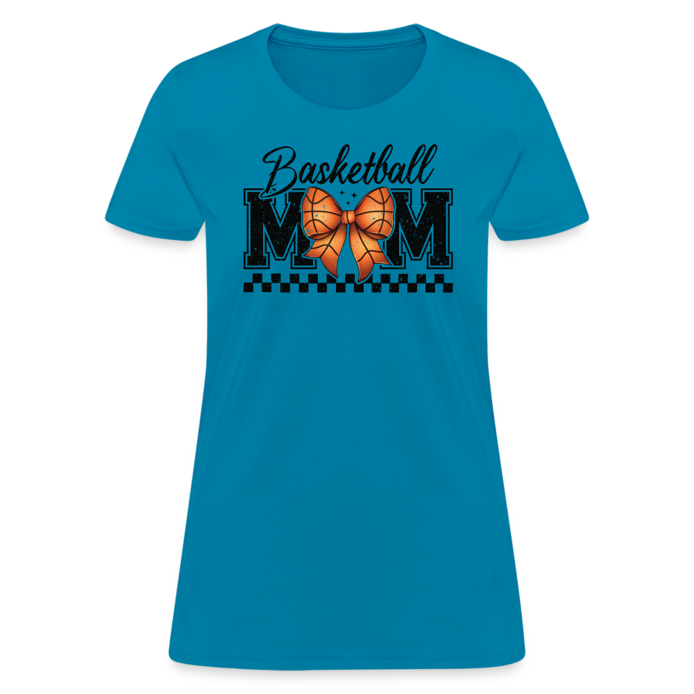 Basketball Mom Premium Women's Contoured T-Shirt - turquoise