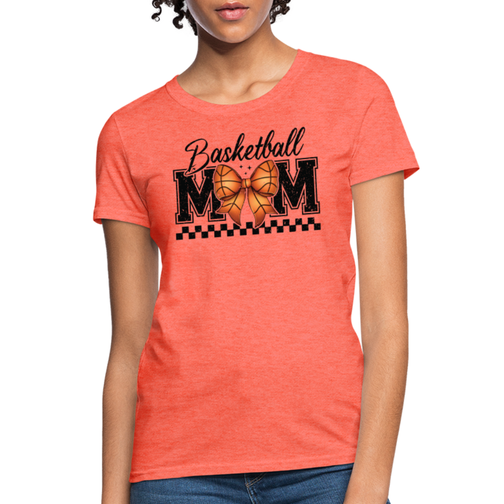 Basketball Mom Premium Women's Contoured T-Shirt - heather coral