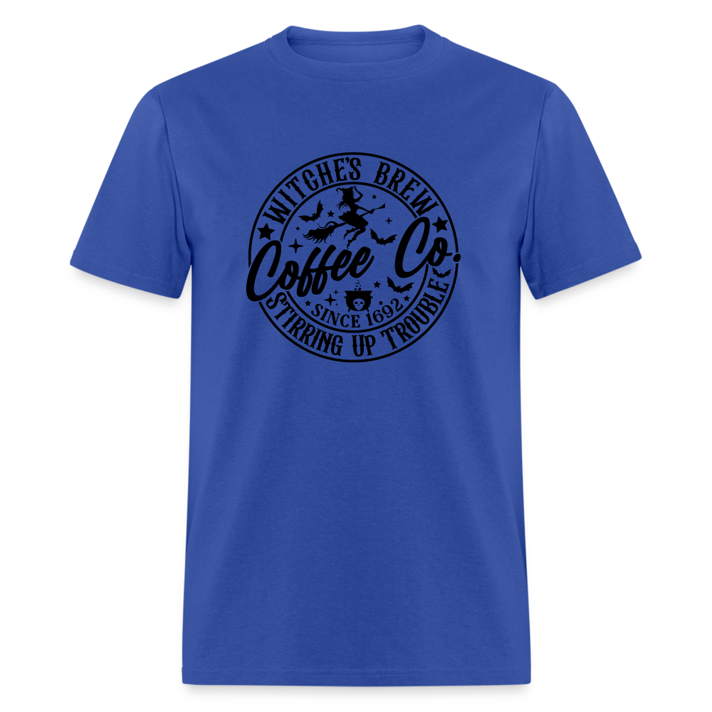 Witches Brew Coffee Co, Stirring Up Trouble Since 1692 T-Shirt - royal blue