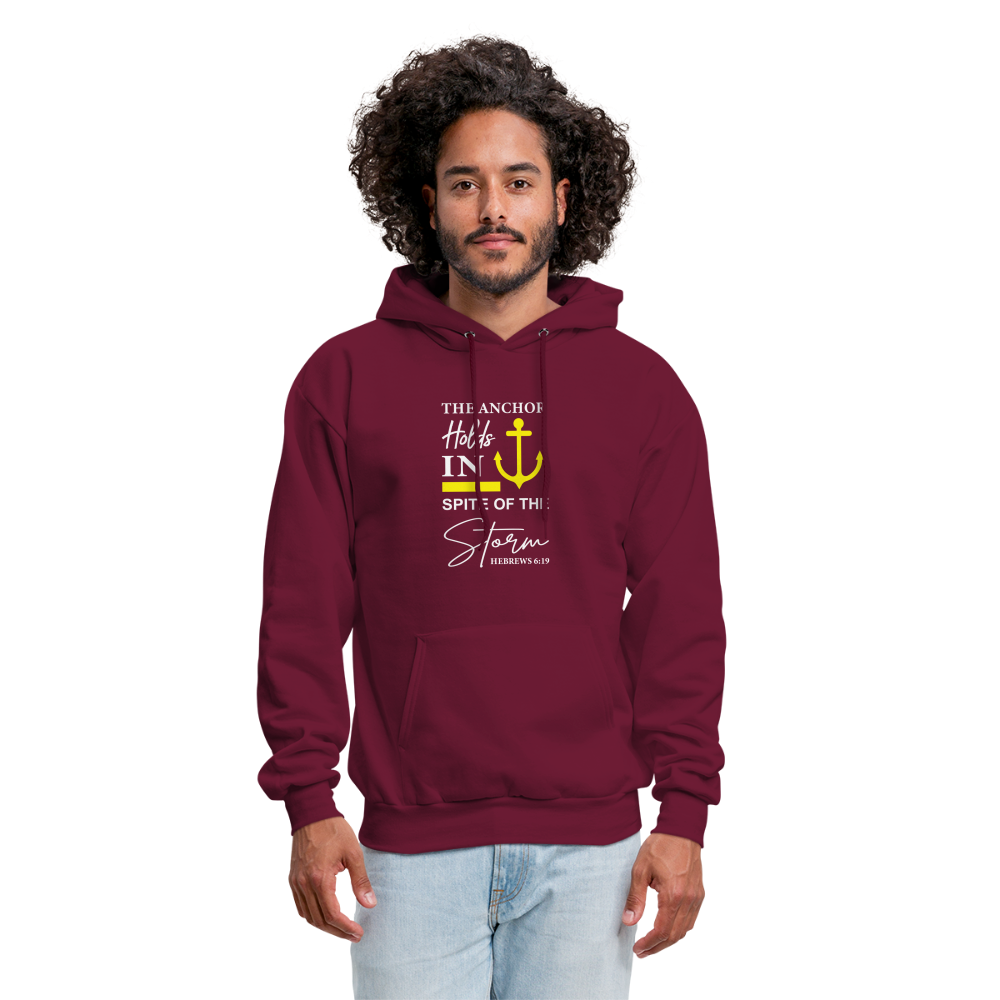 The Anchor Holds in Spite of the Storm (Hebrews 6:19) Hoodie - burgundy