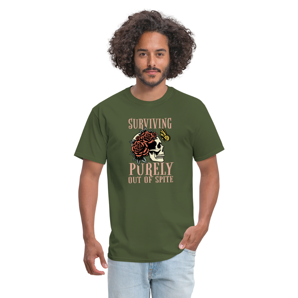 Surviving Purely Out Of Spite T-Shirt - military green