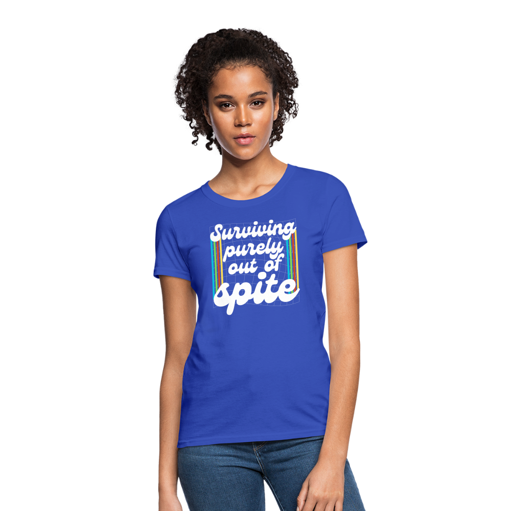 Surviving Purely Out Of Spite Women's T-Shirt - royal blue