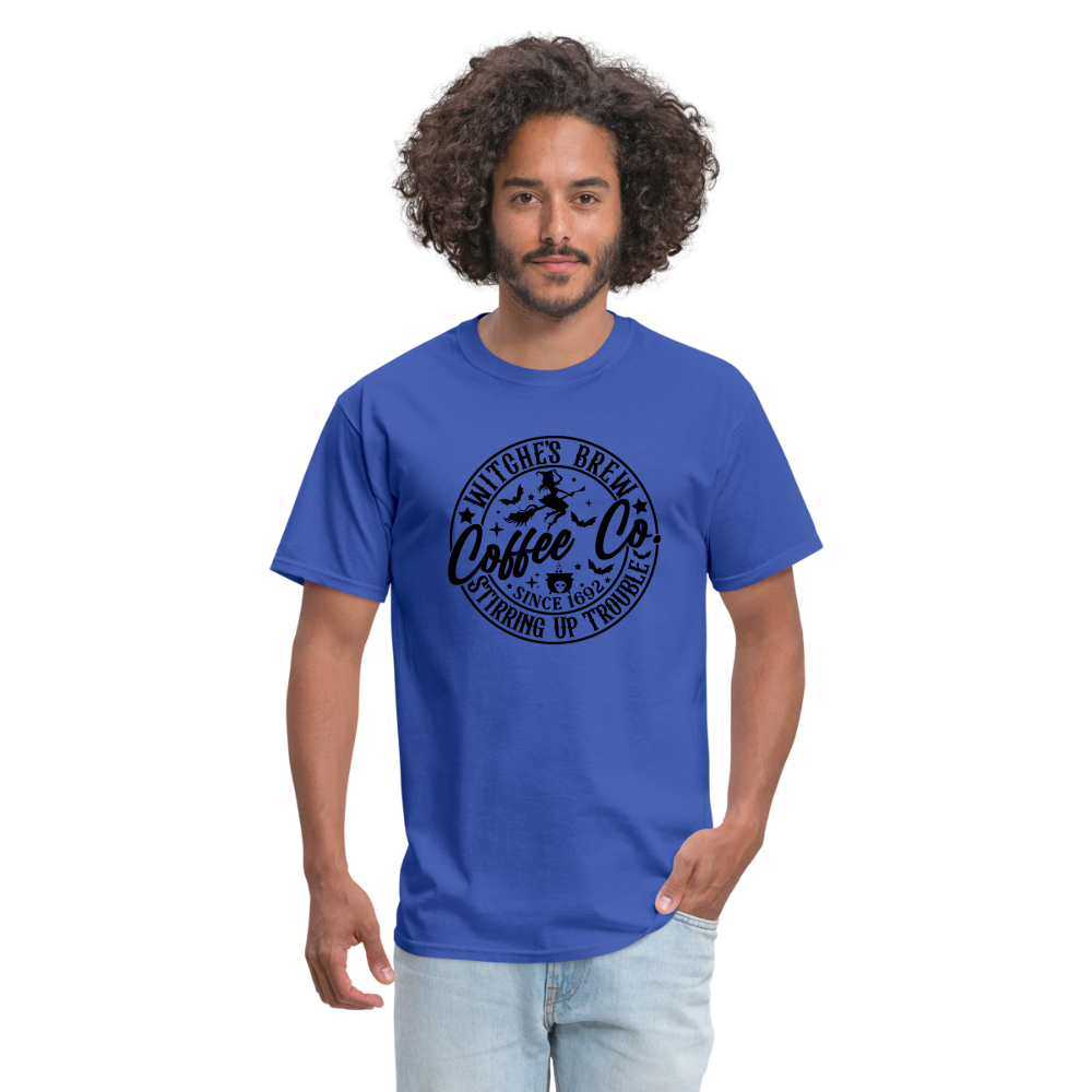 Witches Brew Coffee Co, Stirring Up Trouble Since 1692 T-Shirt - royal blue