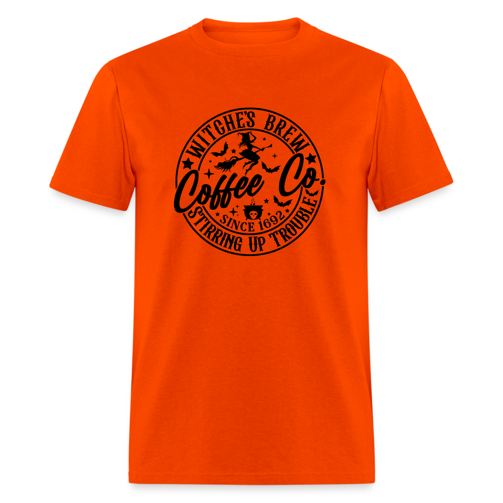 Witches Brew Coffee Co, Stirring Up Trouble Since 1692 T-Shirt - orange