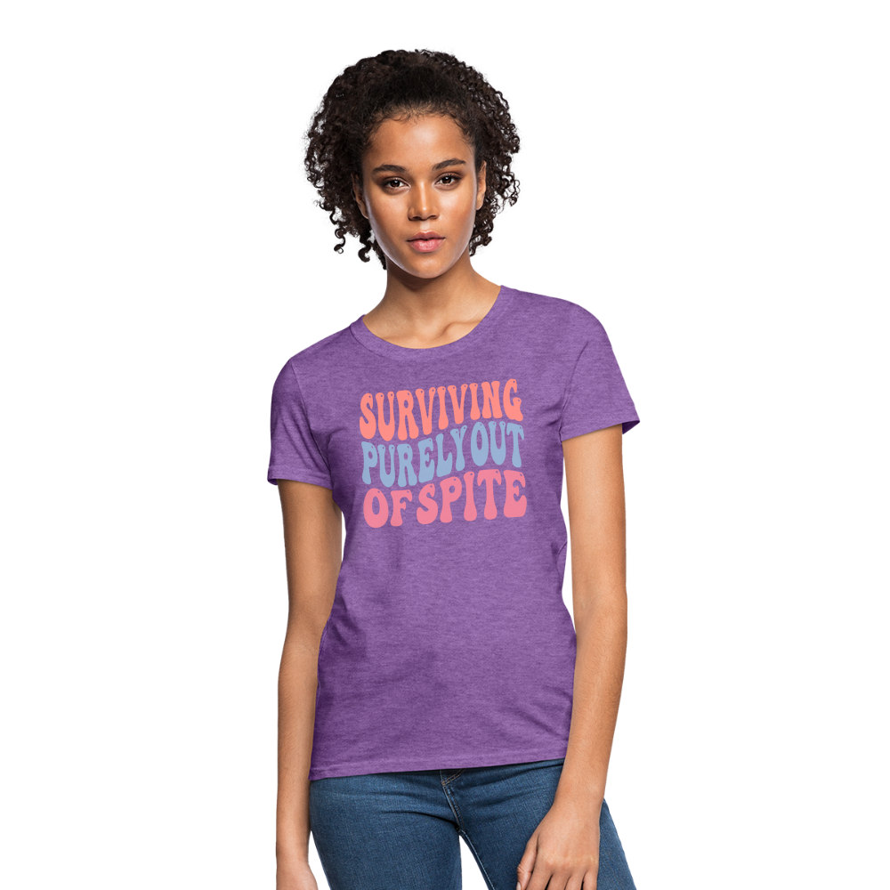 Surviving Purely Out Of Spite Women's T-Shirt - purple heather