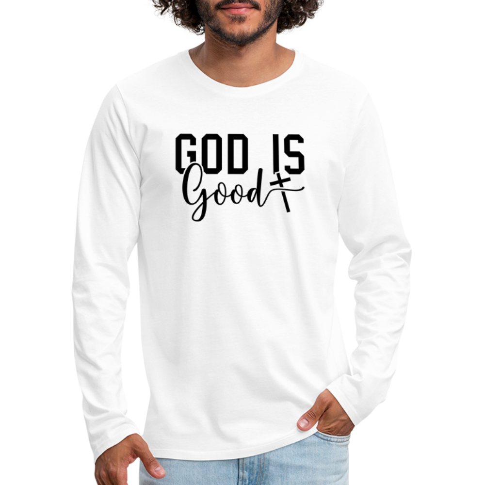 God is Good Men's Premium Long Sleeve T-Shirt - white