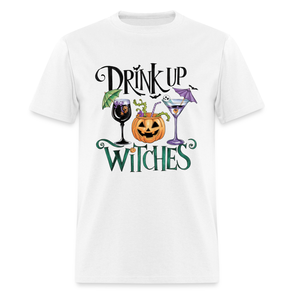 Drink Up Witches T-Shirt (Halloween Witch) - white