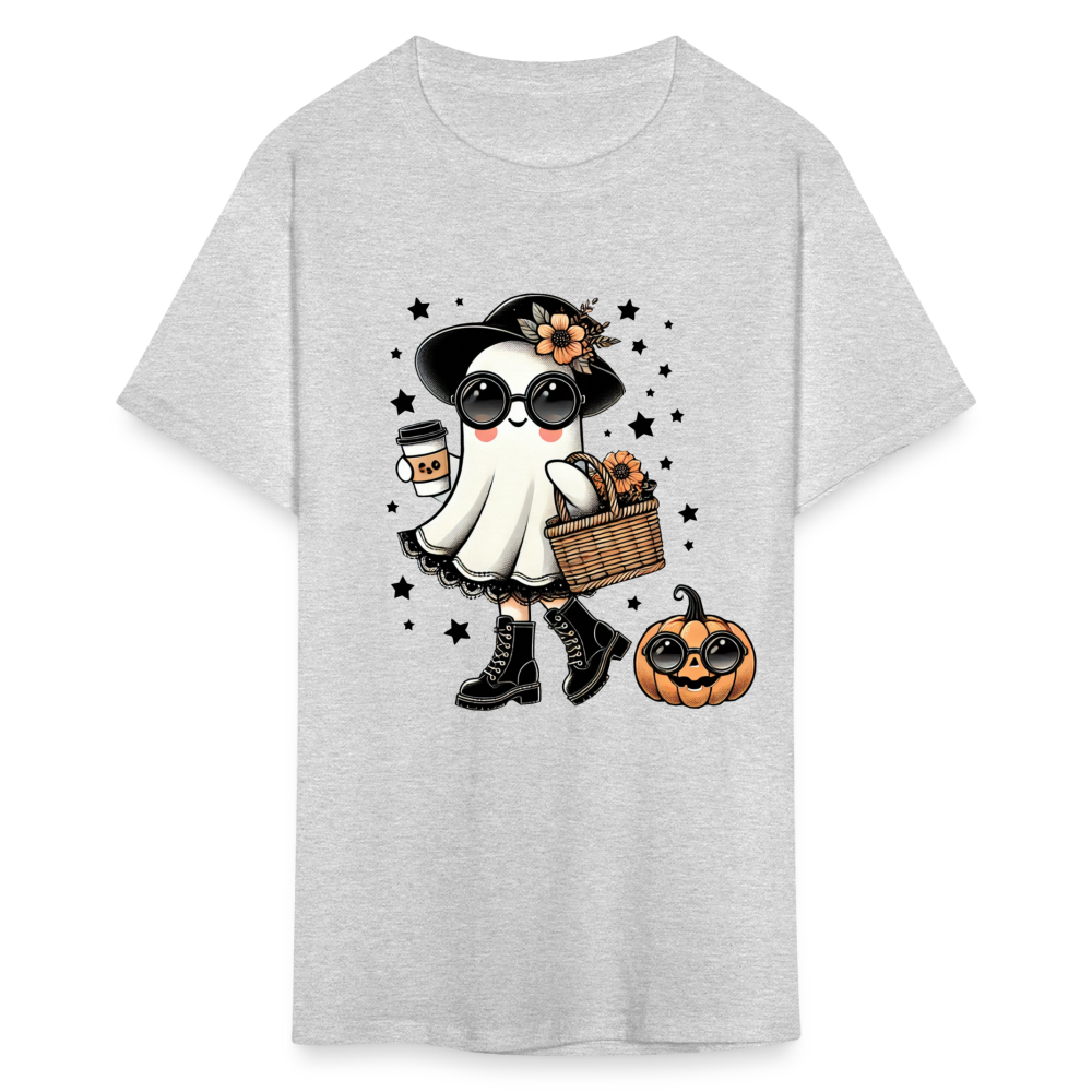 Too Cute Halloween and Autumn Mom Ghost T-Shirt - heather gray