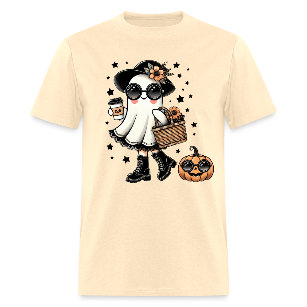 Too Cute Halloween and Autumn Mom Ghost T-Shirt - natural