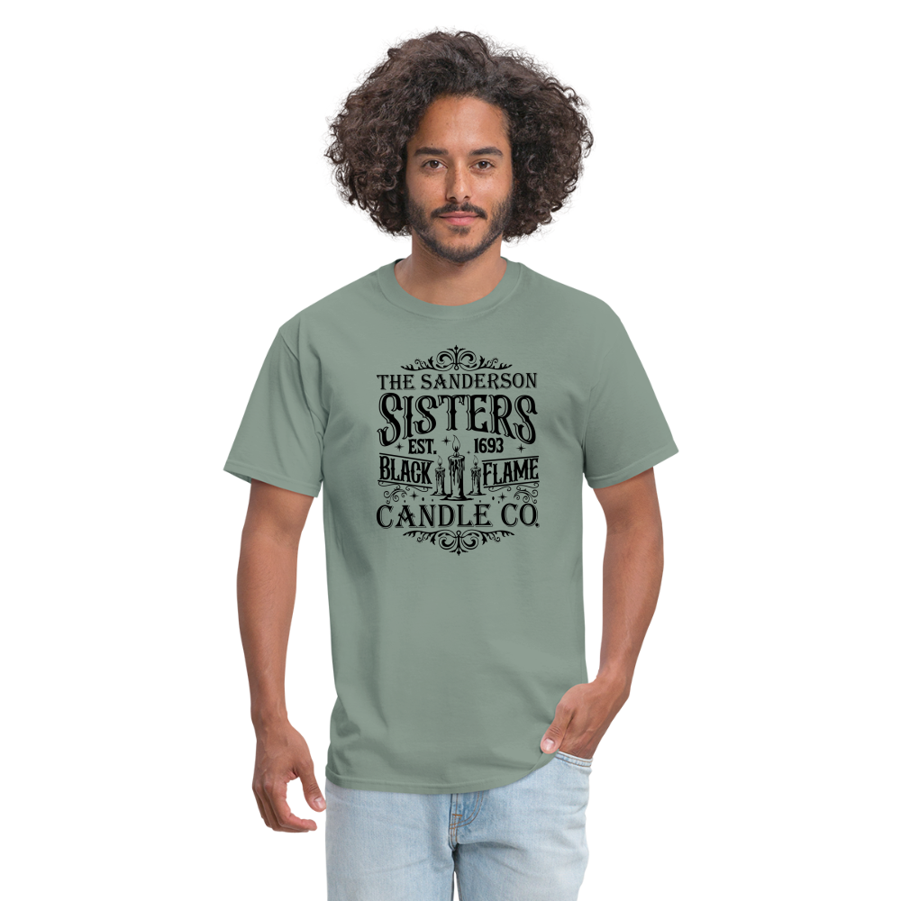 The Sanderson Sisters Black Flame Candle Co T-Shirt - sage