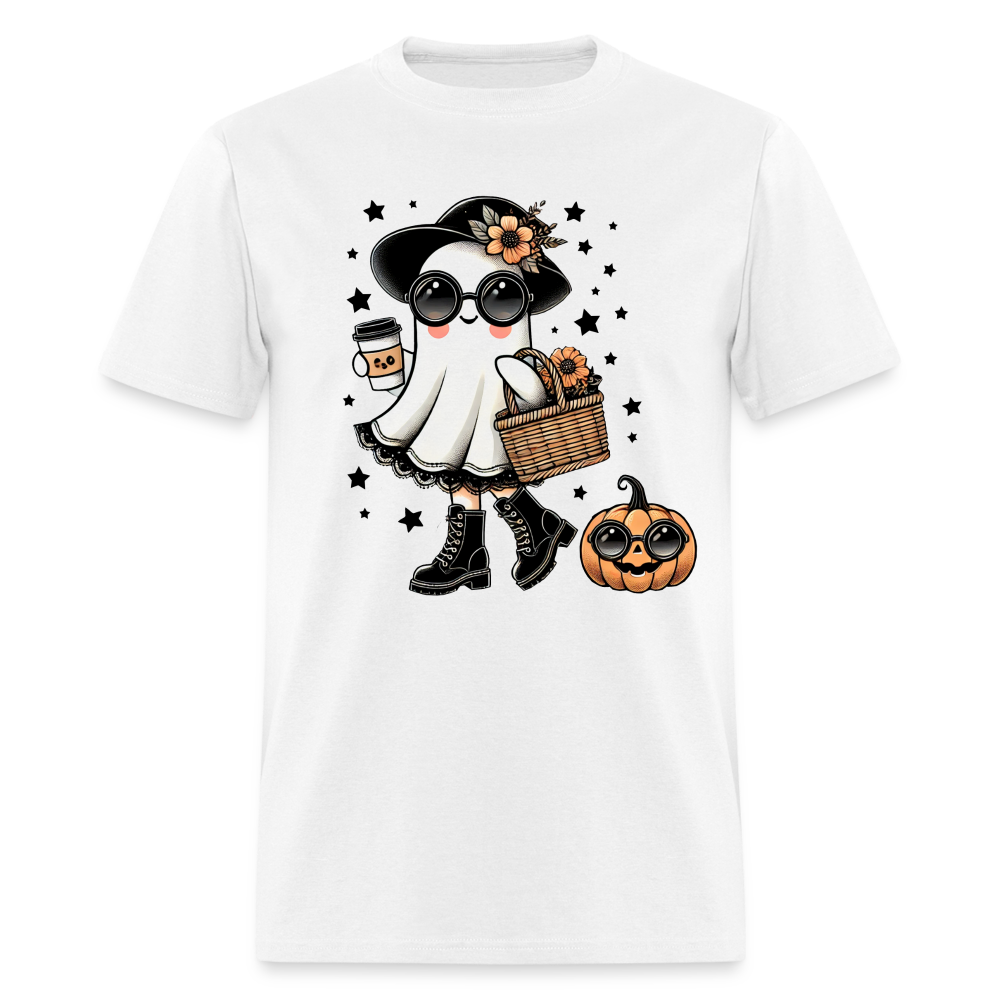 Too Cute Halloween and Autumn Mom Ghost T-Shirt - white