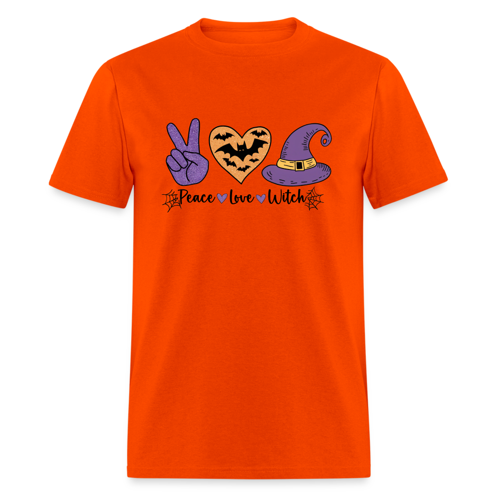 Peace Love Witch T-Shirt (Halloween Witch) - orange