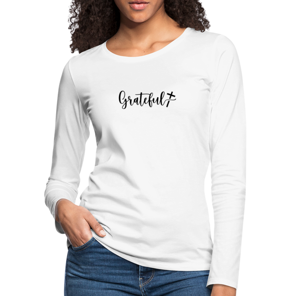 Grateful Women's Premium Long Sleeve T-Shirt - white