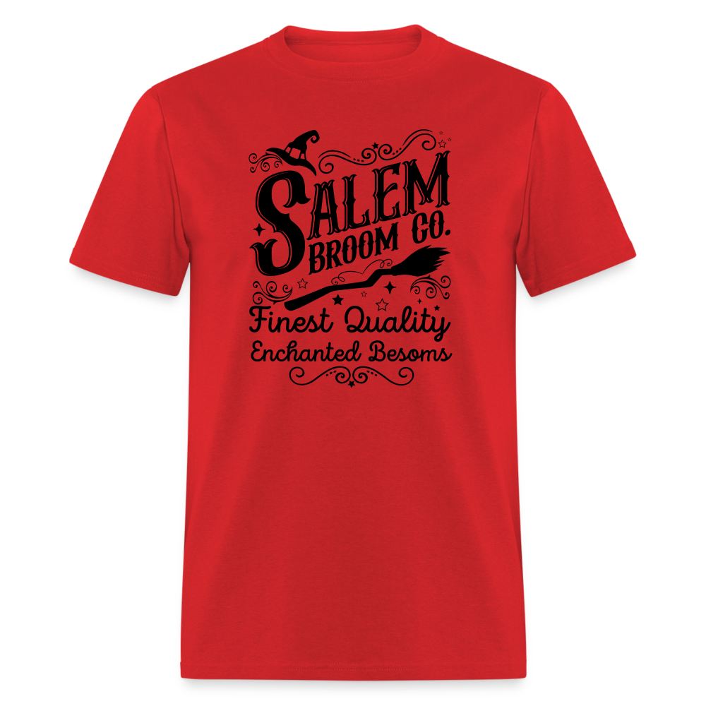 Salem Broom Co Finest Quality Enchanted Besoms T-Shirt (Halloween) - red