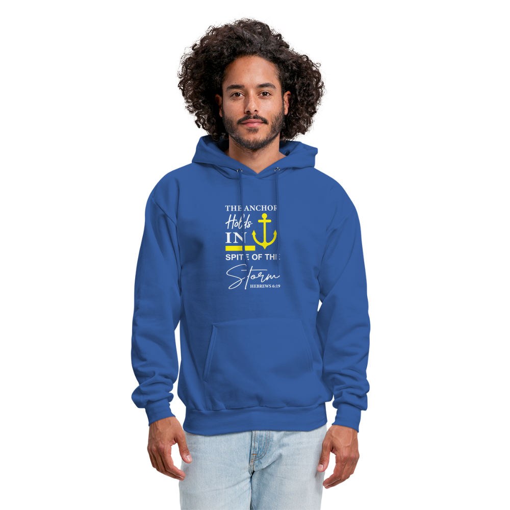 The Anchor Holds in Spite of the Storm (Hebrews 6:19) Hoodie - royal blue