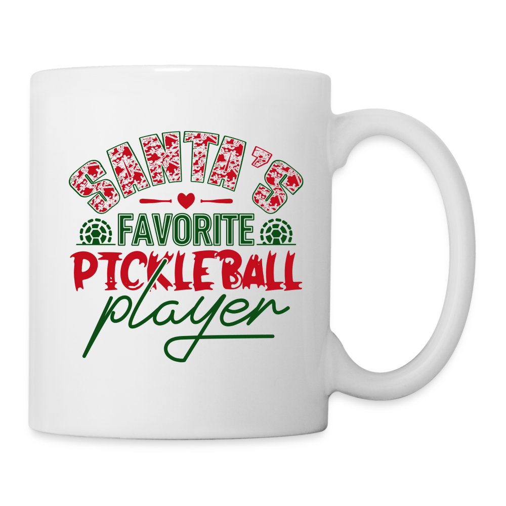 Santa's Favorite Pickleball Player Coffee Mug - white