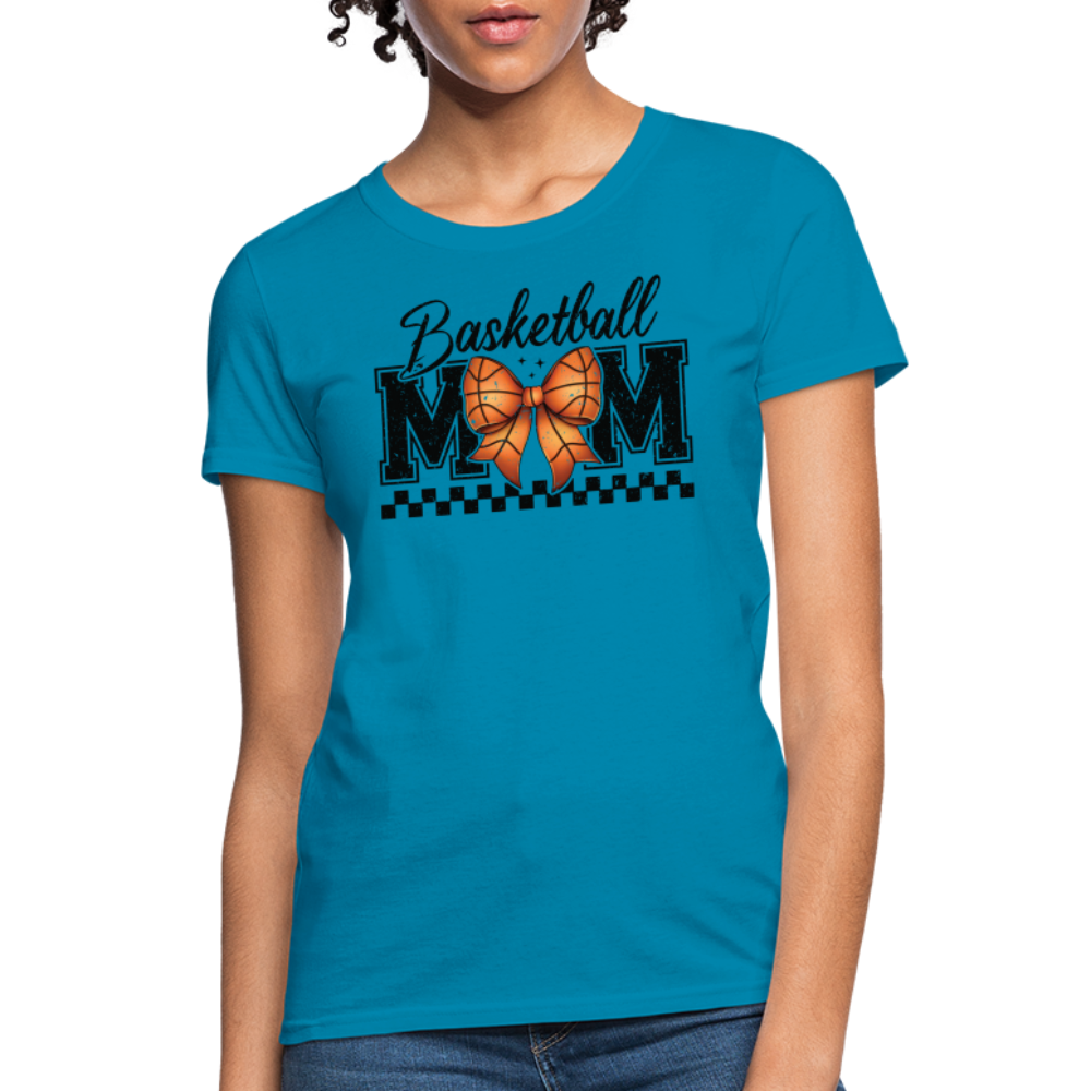 Basketball Mom Premium Women's Contoured T-Shirt - turquoise