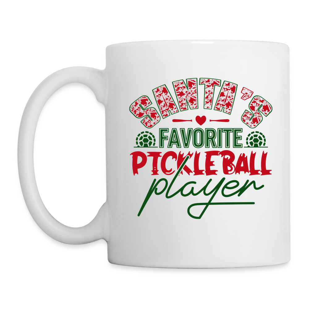 Santa's Favorite Pickleball Player Coffee Mug - white