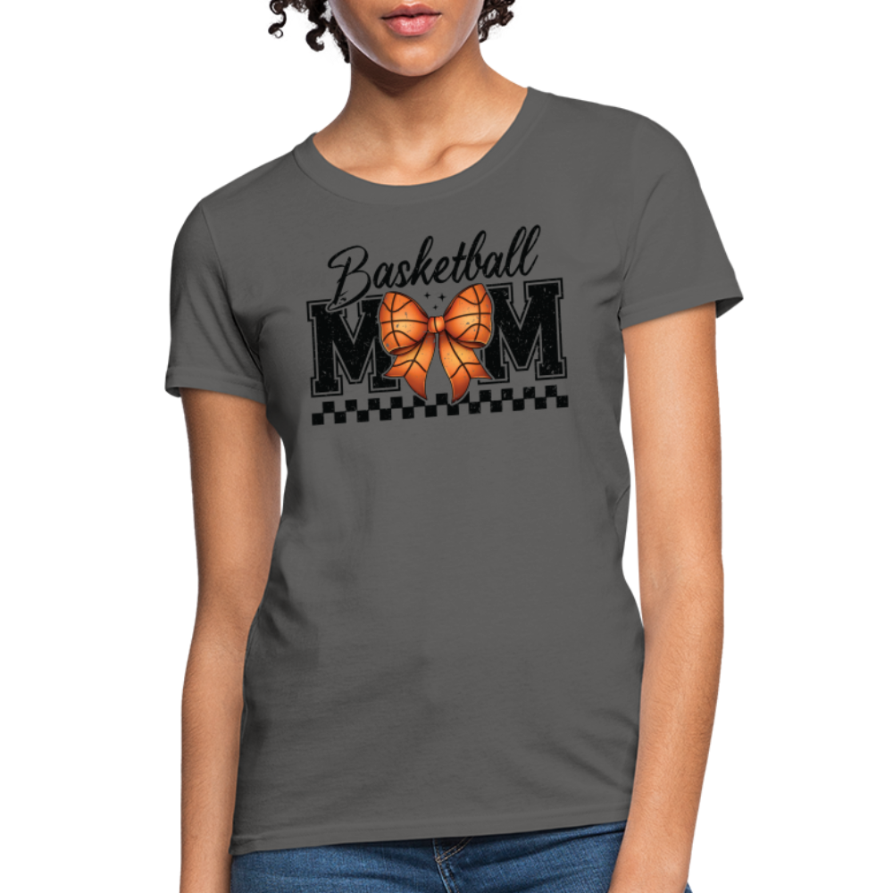 Basketball Mom Premium Women's Contoured T-Shirt - charcoal