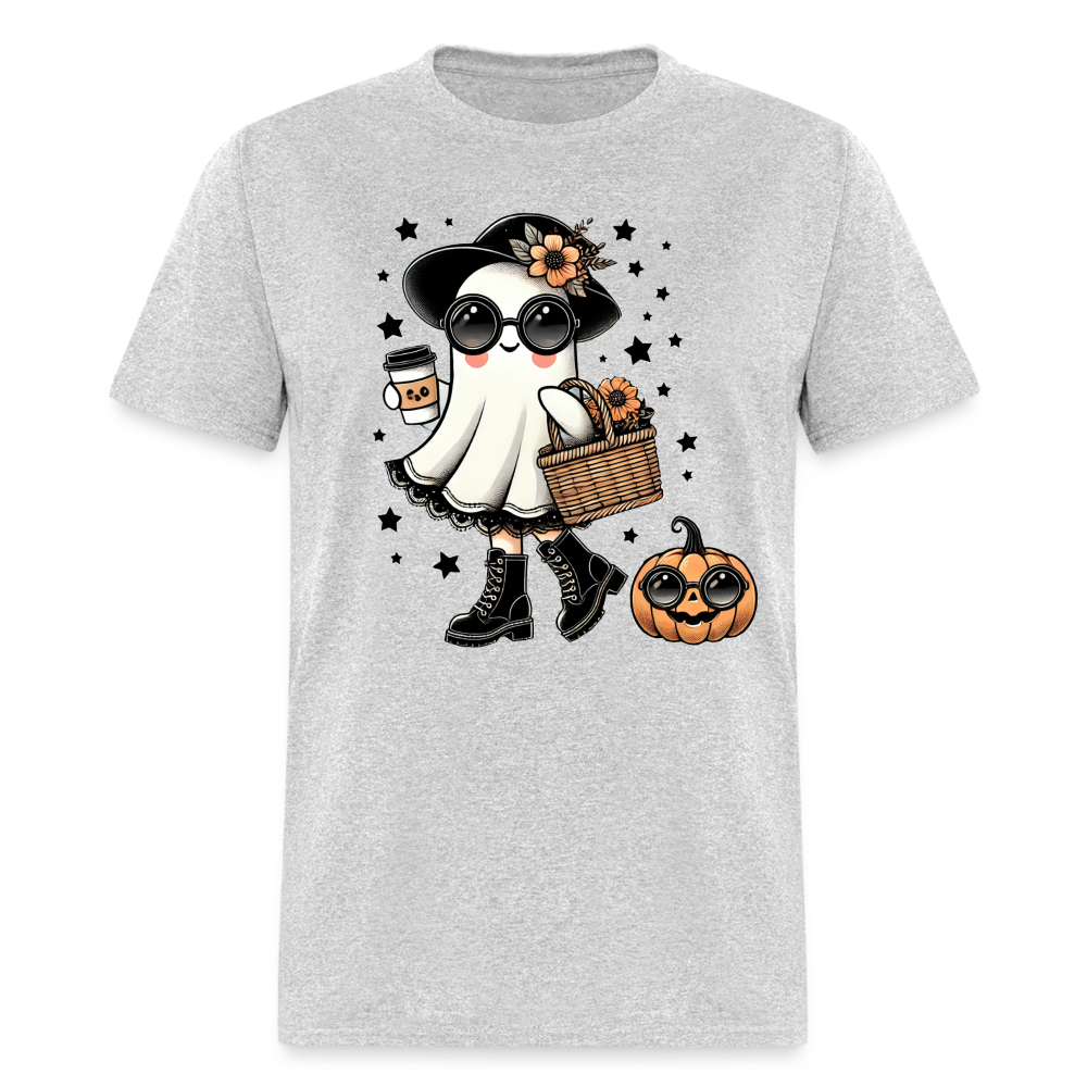 Too Cute Halloween and Autumn Mom Ghost T-Shirt - heather gray