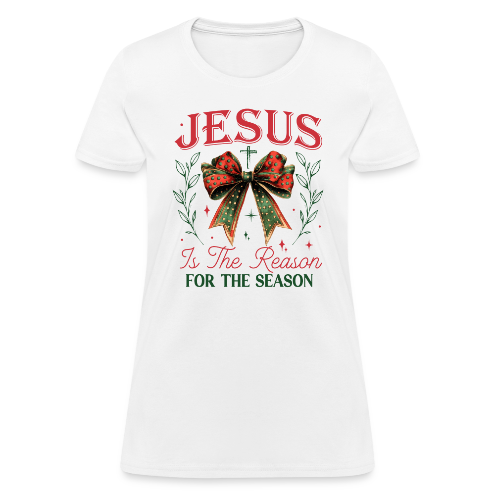 Jesus Is The Reason For The Season Women's Contoured T-Shirt - white