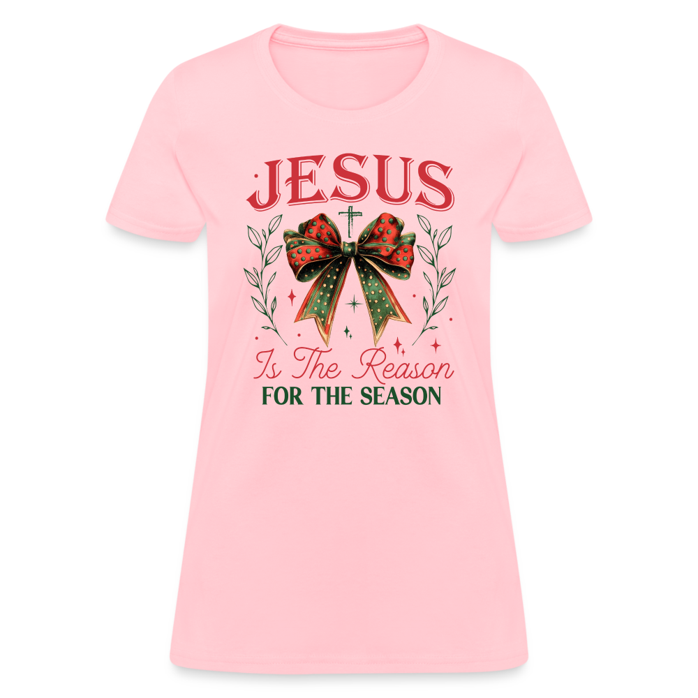 Jesus Is The Reason For The Season Women's Contoured T-Shirt - pink