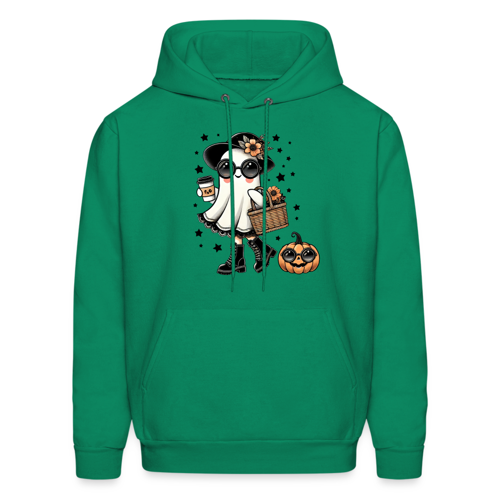 Too Cute Halloween and Autumn Mom Ghost Hoodie - kelly green