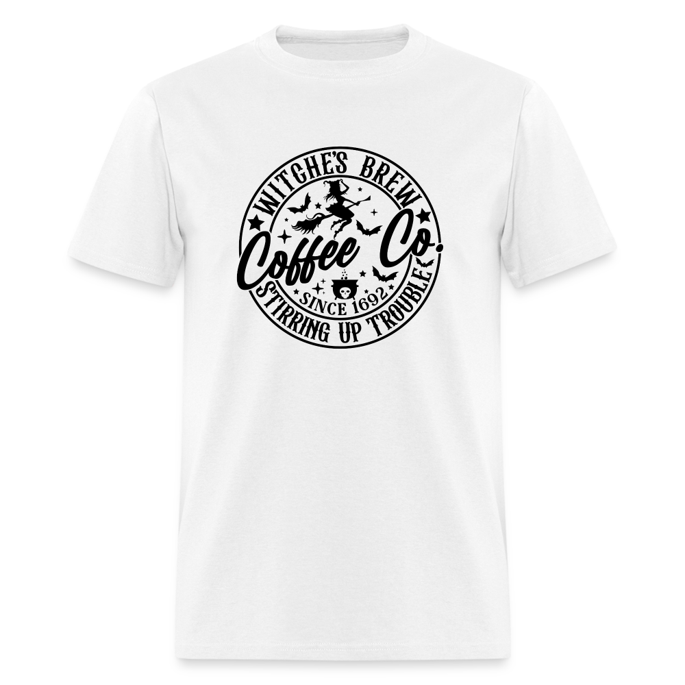 Witches Brew Coffee Co, Stirring Up Trouble Since 1692 T-Shirt - white