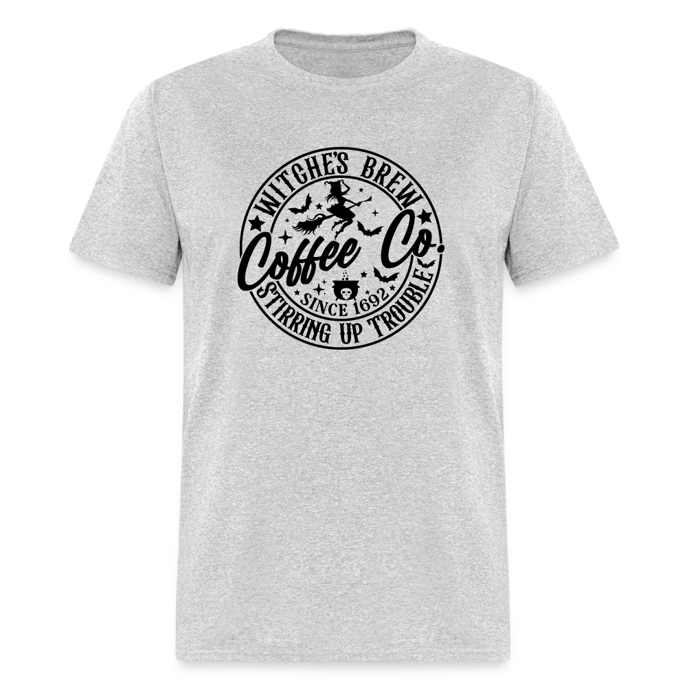 Witches Brew Coffee Co, Stirring Up Trouble Since 1692 T-Shirt - heather gray